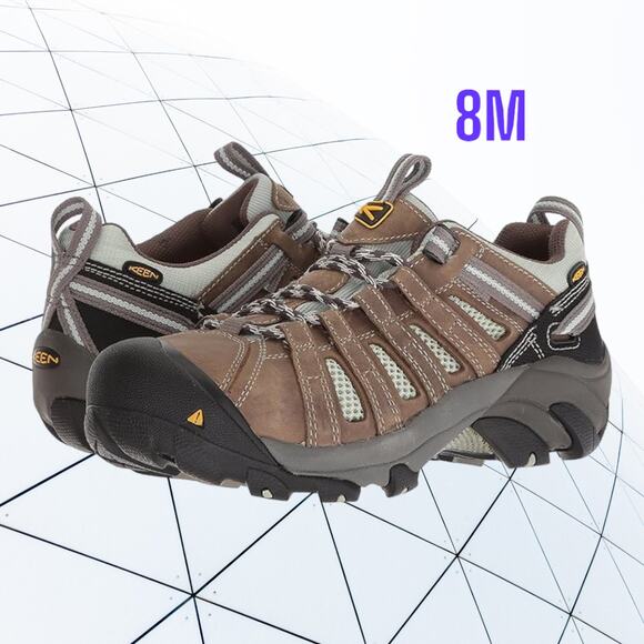 Keen Women's size 8M Flint Beige Steel Toe Work Shoes ~ runs small, NEW - Picture 1 of 8